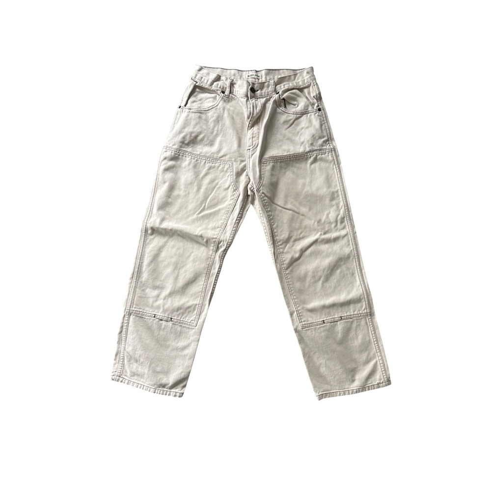 Rudy Jude Women Double Knee Utility Pants cream Organic Cotton Straight  4